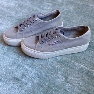 Superga Gray Platform Sneakers Sz 40